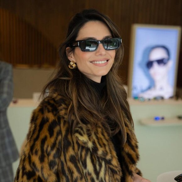 Saint Laurent SL660/F 003 Rectangle Sunglasses - Brown/Grey - Picture 2 of 13